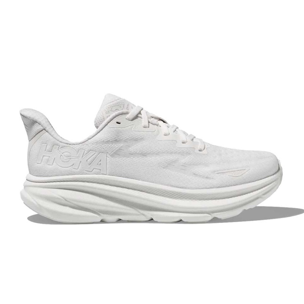 HOKA Clifton 9, White/White, Size 7.5, Training Running Walking Sneaker